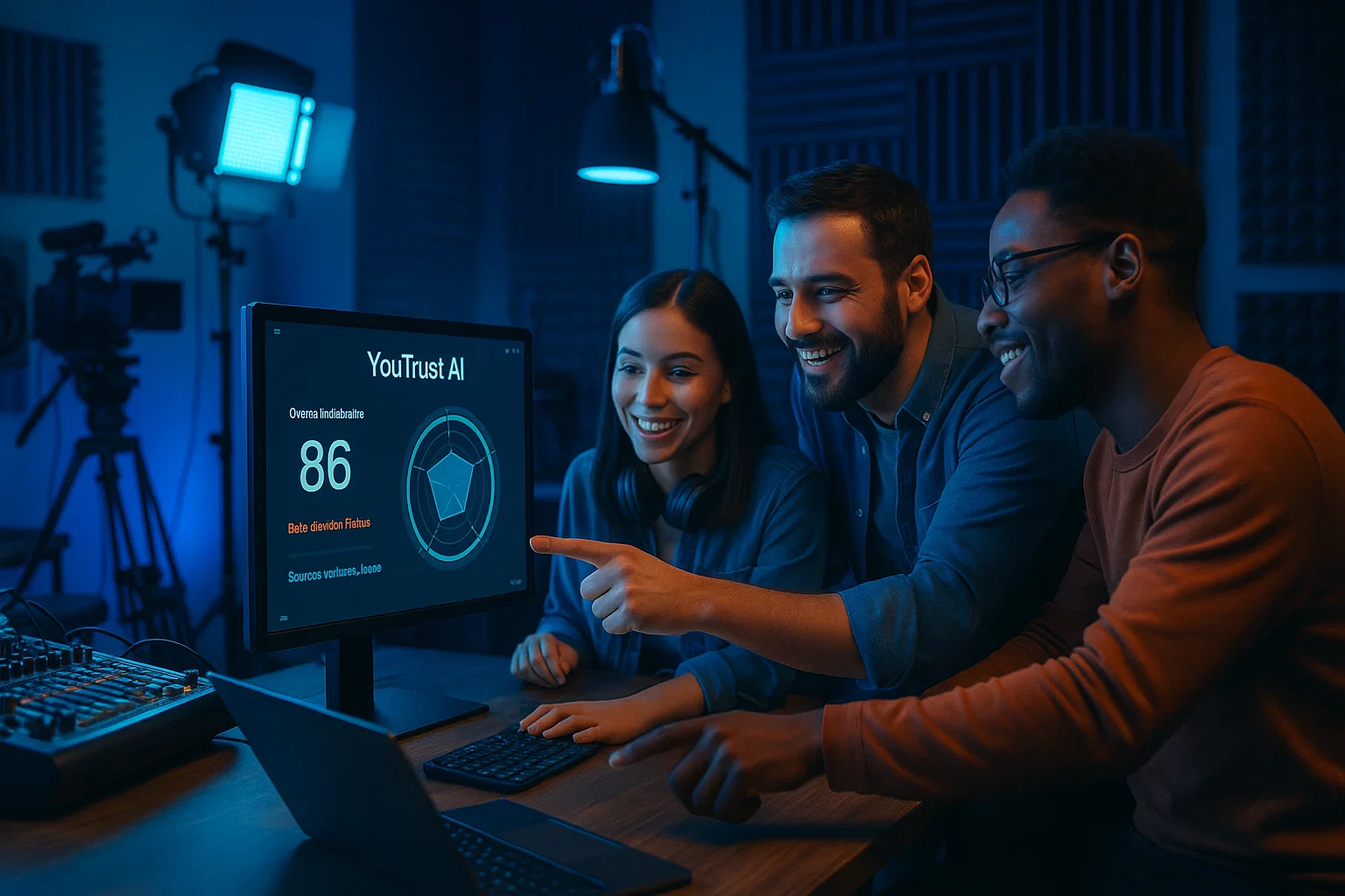 Équipe analysant des résultats avec YouTrust AI